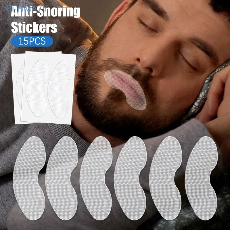 Anti-Snoring Stickers for Better Sleep | 15 Pcs Mouth Correction Tape