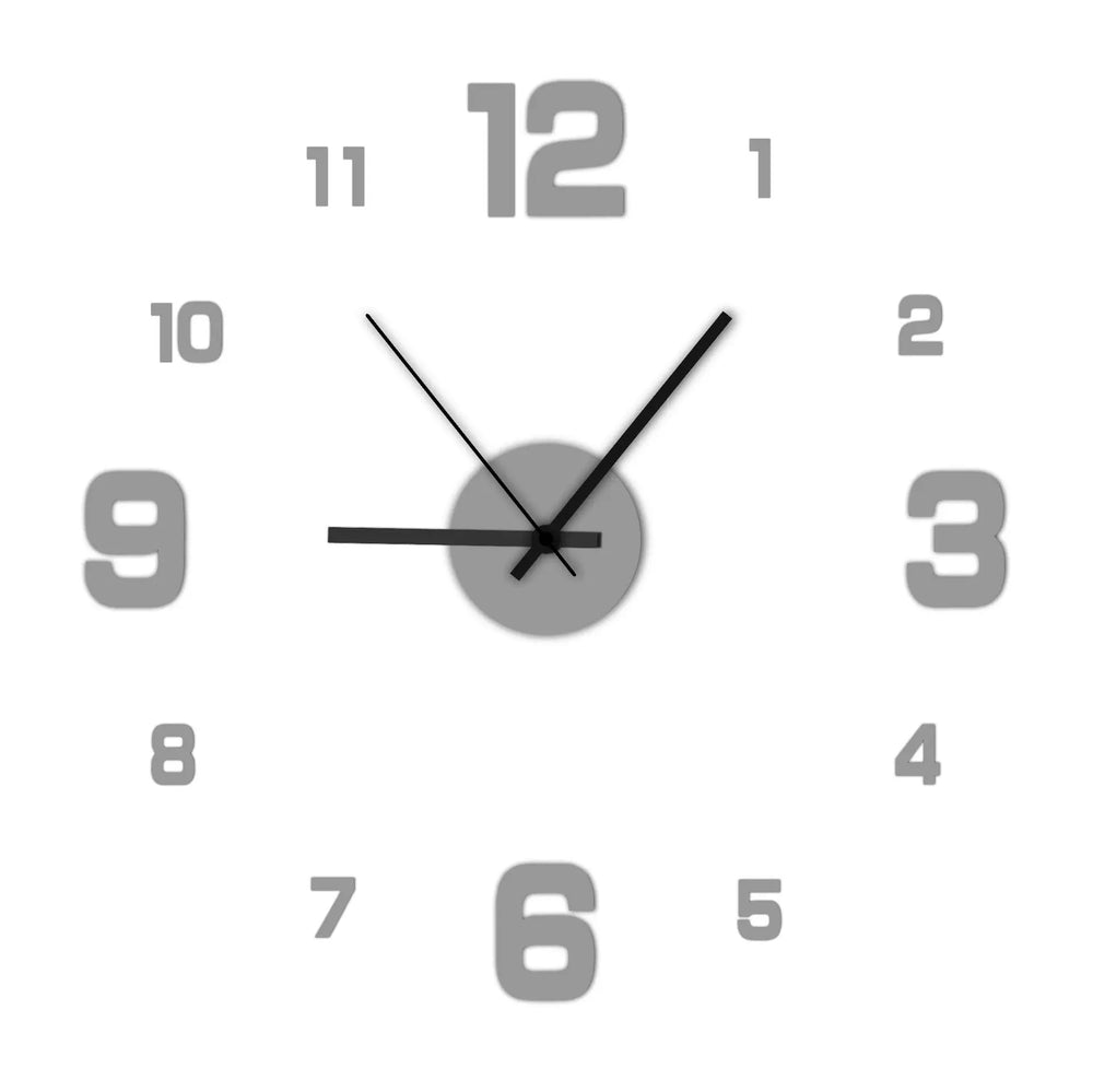 Creative Frameless DIY Wall Clock Wall Decal Home Silent Clock Living Room Office Wall close-up view