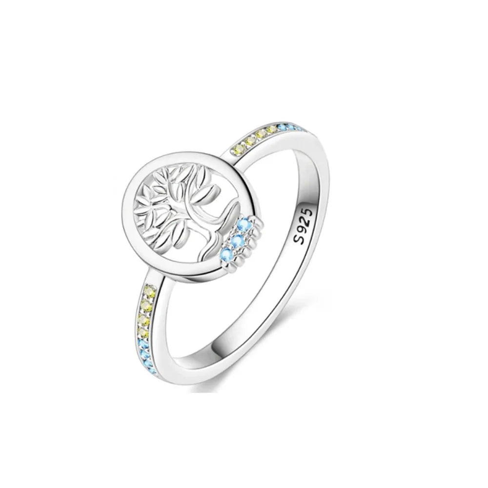 925 Sterling Silber Quadratring mit Blumen- und Schmetterlingsmotiv | Geschenk für Verliebte