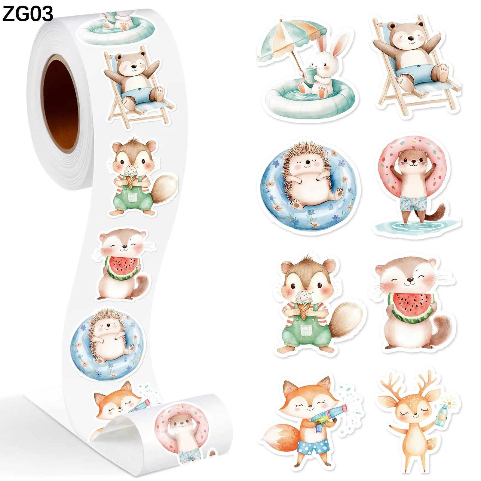 1 Roll Spring Insect Stickers Decal Reward Cute Office Supplies Incentives Animals additional angle