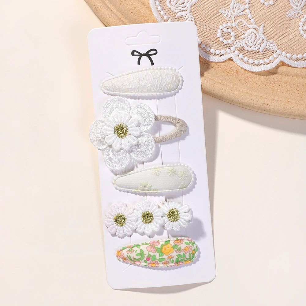 5Pcs BB Clips Set Toddler Baby Girls Hair Clips Children Barrettes Ins Sweet Daisy additional angle