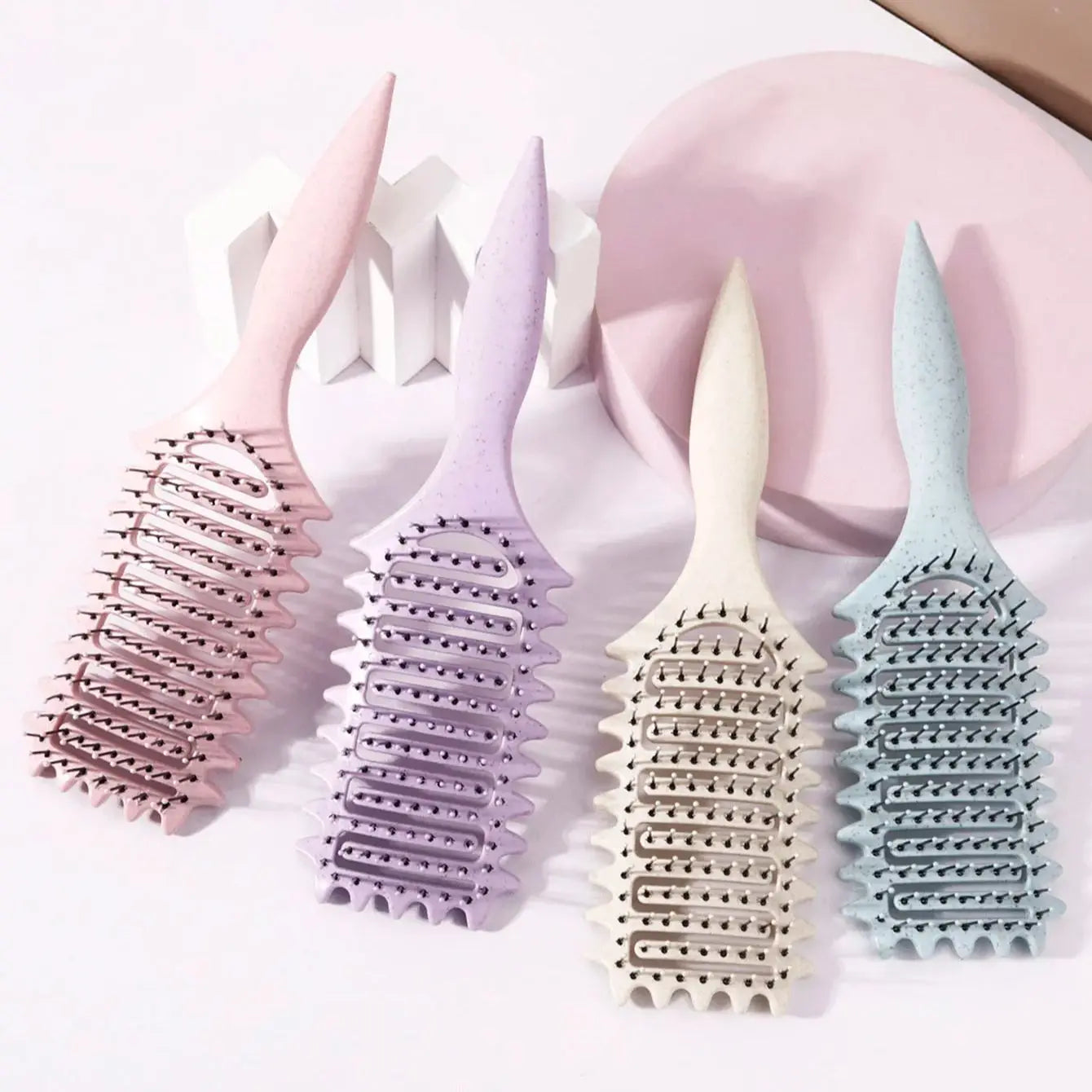 Curling Styling Brush - Hollow Massage Comb, Nylon Mane, ABS Plastic Handle, Comforta alternate view
