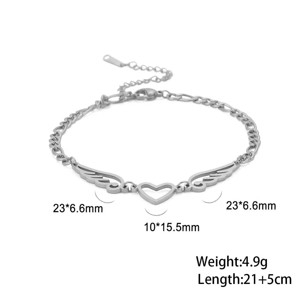 Skyrim Foot Chain of Women Men Silver Color Four-leaf Clover Stainless Steel Anklet Si close-up view
