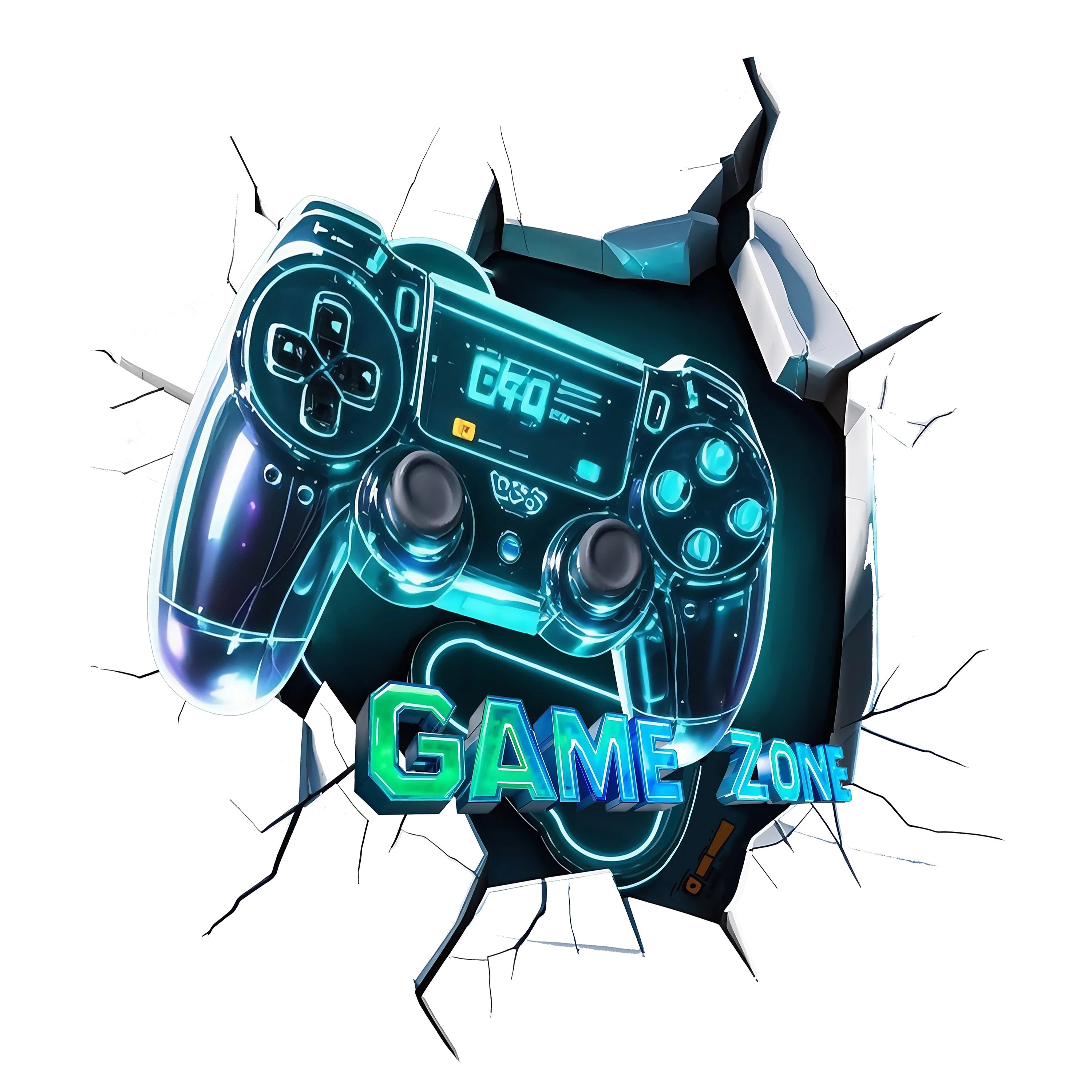 3D Visual Wall Sticker | Game Console Atmosphere Decal additional angle