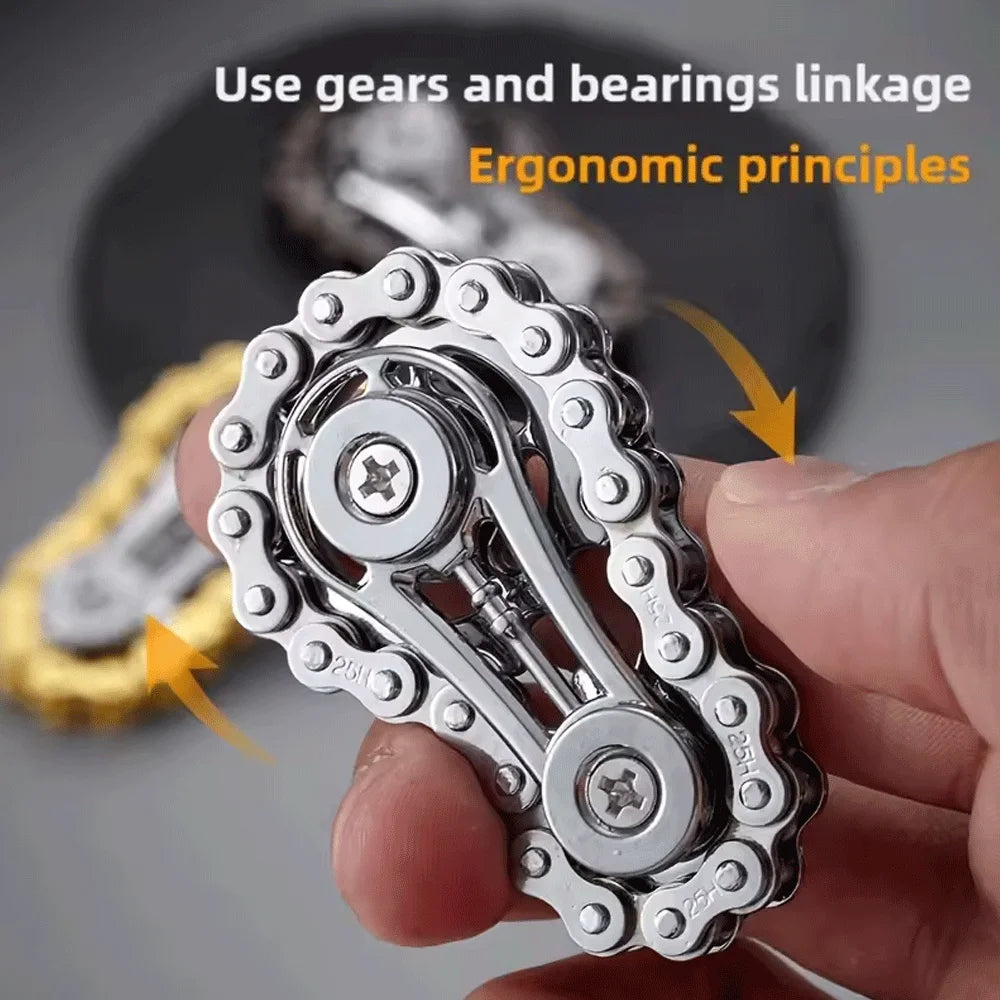 Metal Fidget Spinner Office Desk Toy | Stress Relief Gear Spinner for Adults alternate view