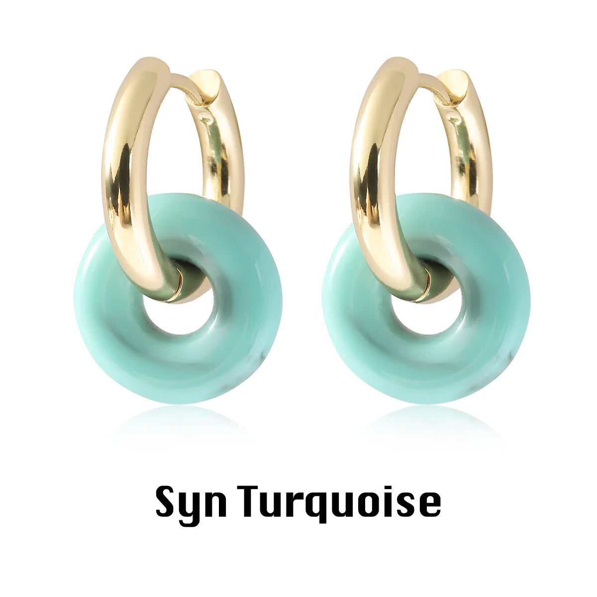 Natural stone double hoop earrings Circle crystal earrings Gemstones Round Circle Dangle Drops Earrings For Women Round earrings