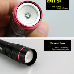 Mini LED Flashlight Q5 | Portable Torch with 3 Modes, Waterproof, AA Battery Powered alternate view