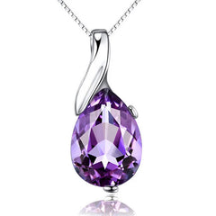 S925 Sterling Silver Necklace Angel Tears Crystal Red Pendant Necklace for Woman Char alternate view