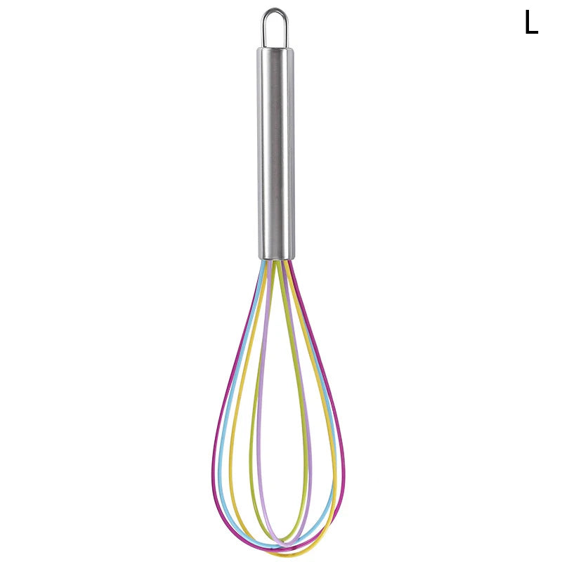 Stainless Steel Balloon Wire Silicone Whisk | Manual Egg Beater Mixer close-up view