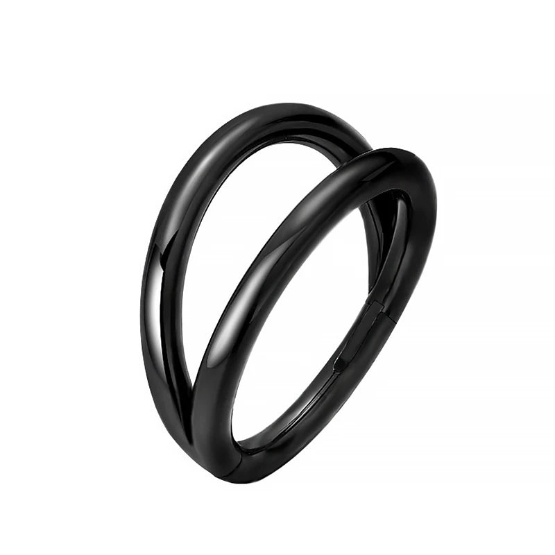 1PC G23 Titanium Hoop CZ Heart Septum Helix Piercing Nose Rings Tragus Cartilage Hing lifestyle view