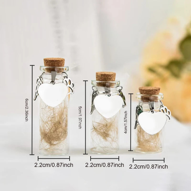 Pet Memorial Bottle For Pet Hair Dogs Cats Fur Keepsake Bottle Storage With 3 Silve additional angle