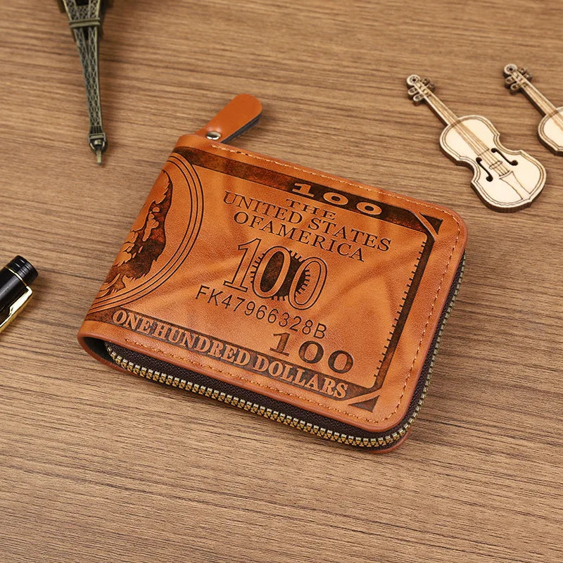 CEXIKA Men's Leather Wallet | Zipper Clutch with Card Holder additional angle