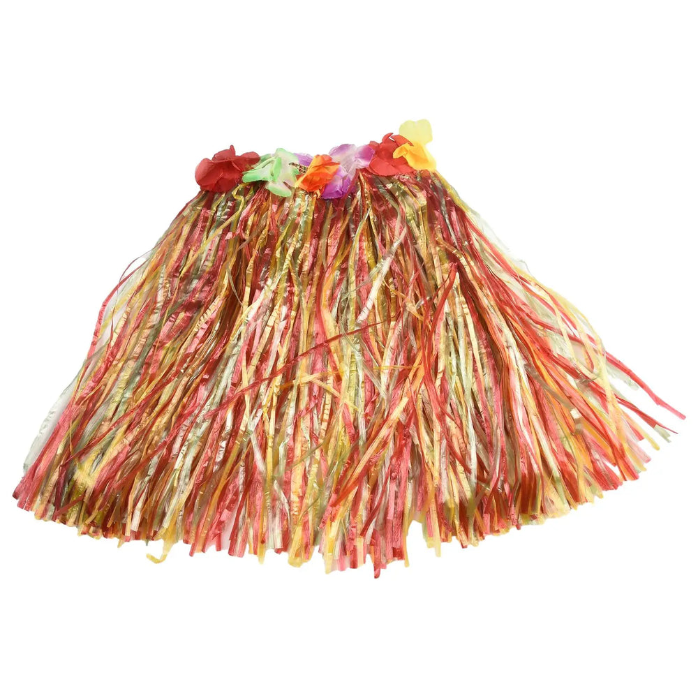 Kids Hawaiian Luau Costume Set | Grass Skirt Lei Flower Bracelets Headband lifestyle view