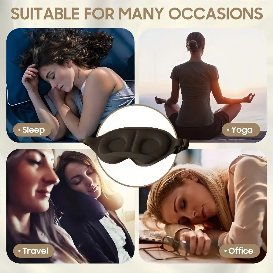 3D Contoured Sleep Mask for Adults and Kids | Light Blocking Eye Cover detail view