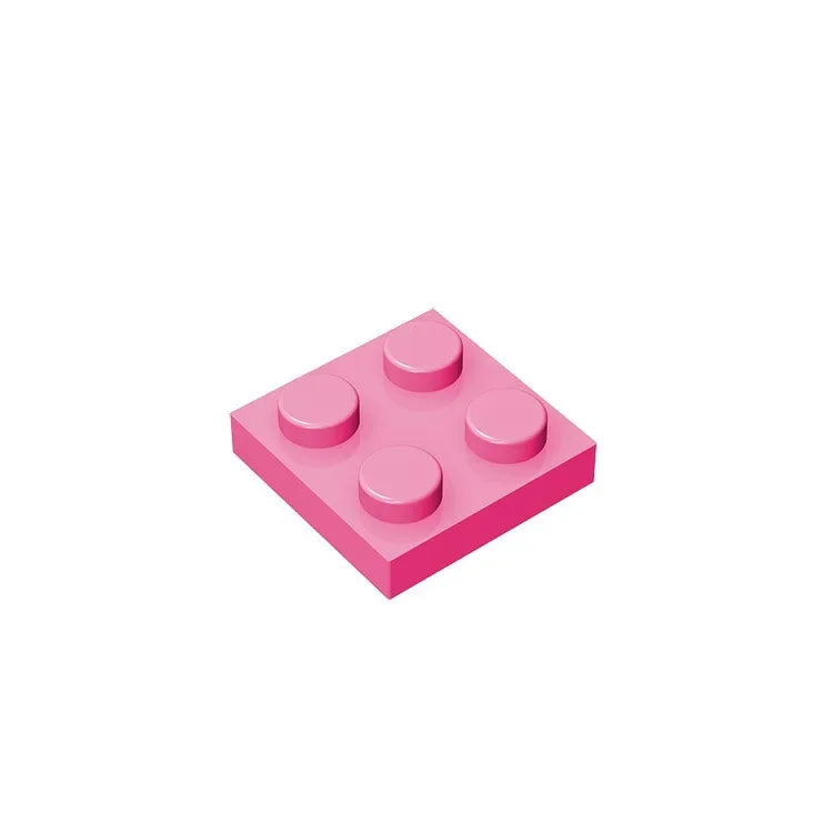 Gobricks Plate 2 x 2 Building Block | Compatible with Lego 3022 close-up view