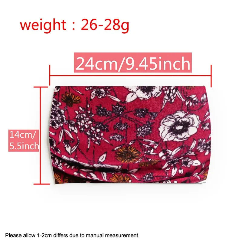 Bohemian Style Elastic Hair Bands Yoga Headband Women Headwear Print Vintage Cross additional angle