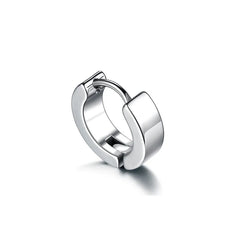Hip-Hop Jewelry 925 Silver Earrings Tide Black Male Ear Clips Female Single Earrings close-up view