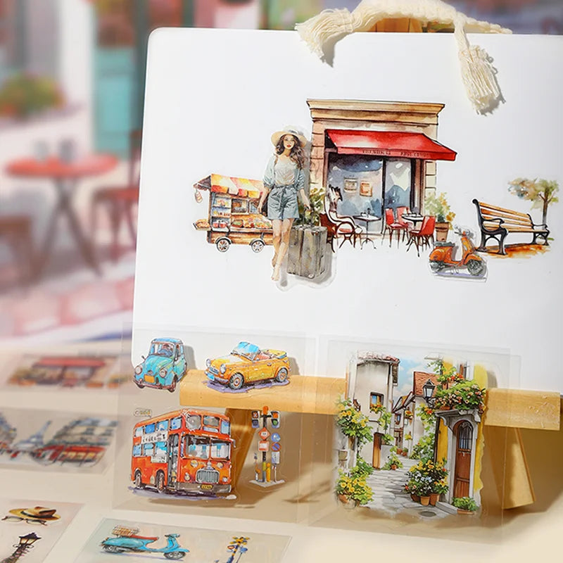 45pcs Garden at City End Series Sticker Set | Urban Landscape Decals for Journal Scrapbo detail view