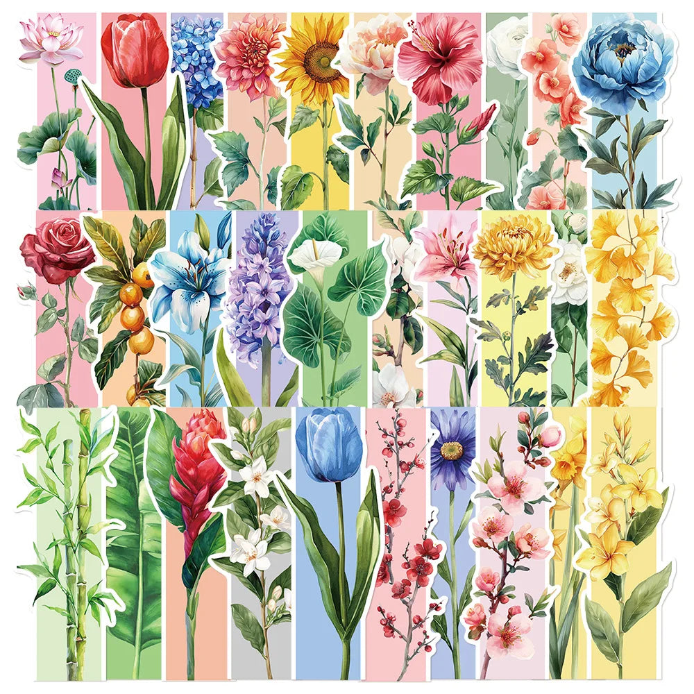 30 Spring Scenery Bookmarks, flowers, ins, High-end Reading novels, book marking card alternate view