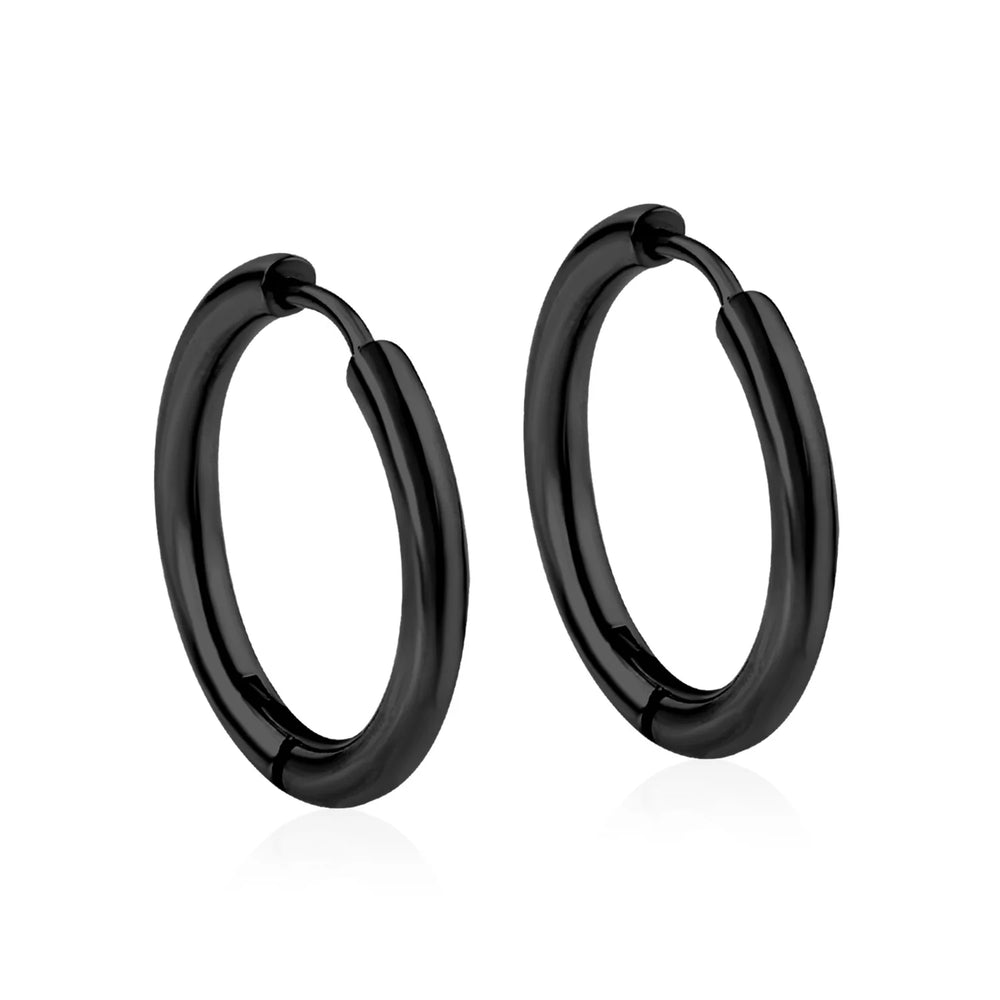 LUXUSTEEL Simple Hoop Earrings | Anti-Allergy Stainless Steel for Women additional angle