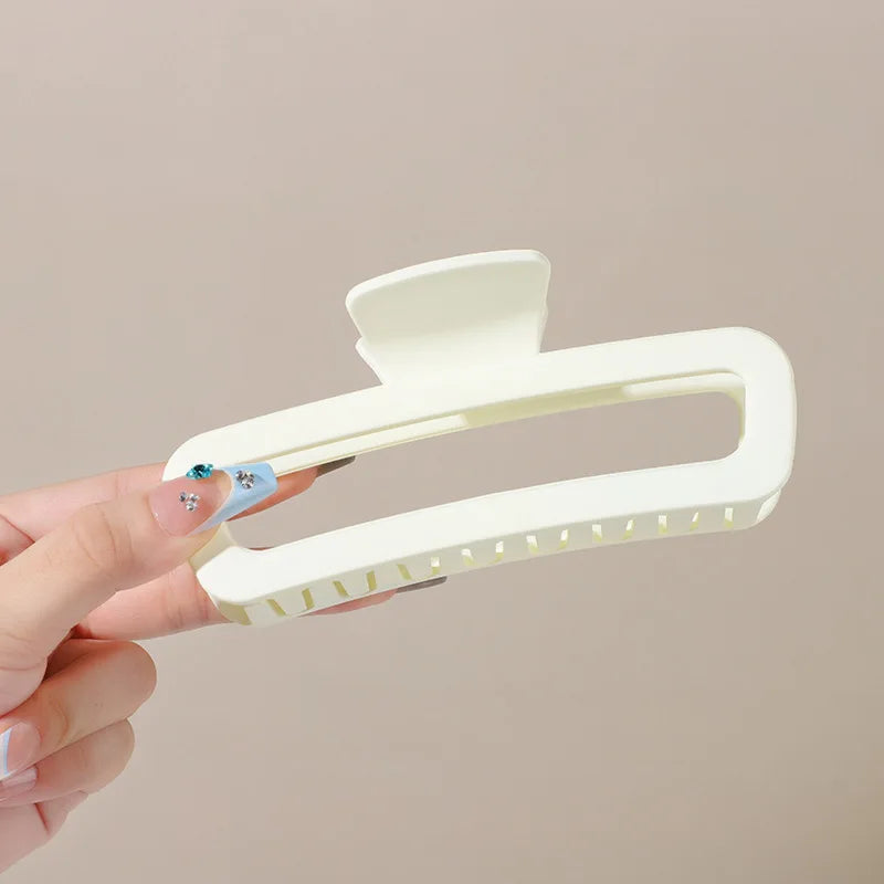 1/2/3pcs Temperament Frosted Large Rectangular Hair Clip for Women Elegant Shark Clip lifestyle view