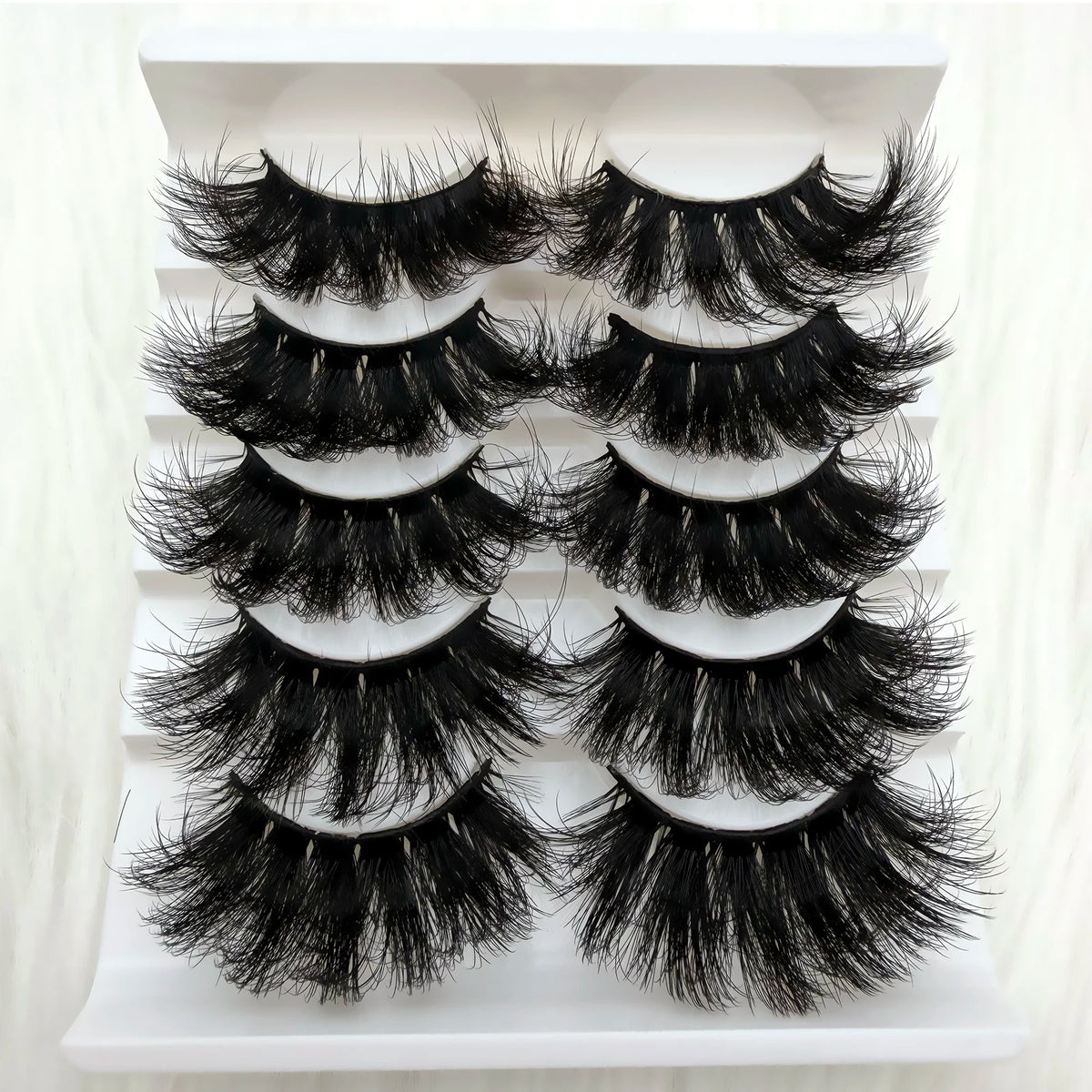 5 Pairs 3D Faux Mink Lashes Dramatic Volume Thick Lashes Fluffy Natural False Eyela additional angle
