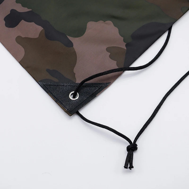 Outdoor Sport Camouflage Backpack | Waterproof Drawstring Bag for Gym, Travel, Camping, detail view