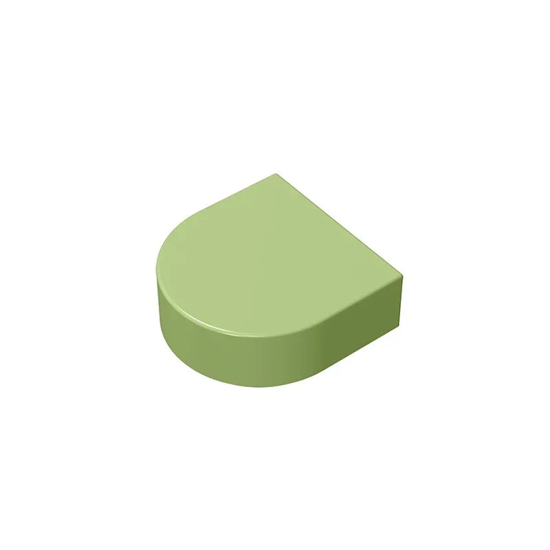 Gobricks Tile Round 1 x 1 Half Circle Extended | Compatible Brick Building Block detail view