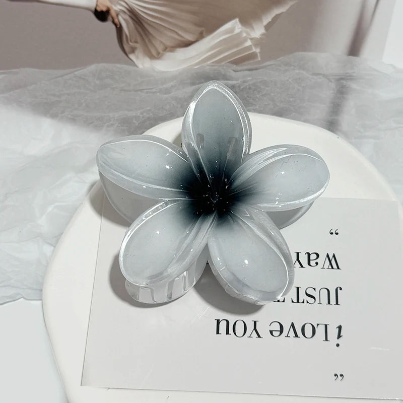 Korean Hawaiian Gradient Flower Hair Claw Clip For Women Girl Fashion Plastic Non Slip H detail view