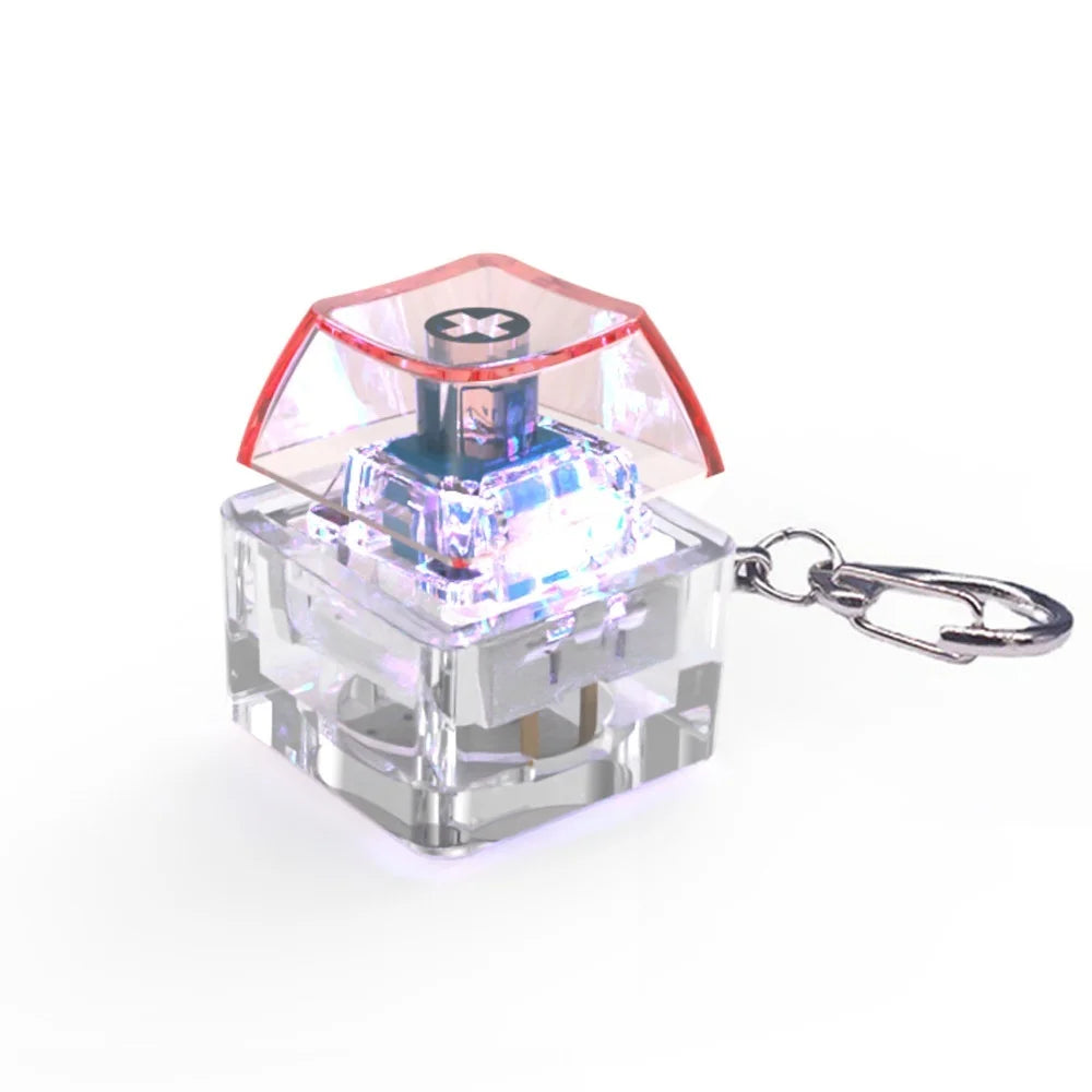 Fingertip Button Keychain Fidget Toy LED Keyboard Key Cap Key Chain Mechanical Switch Ke detail view