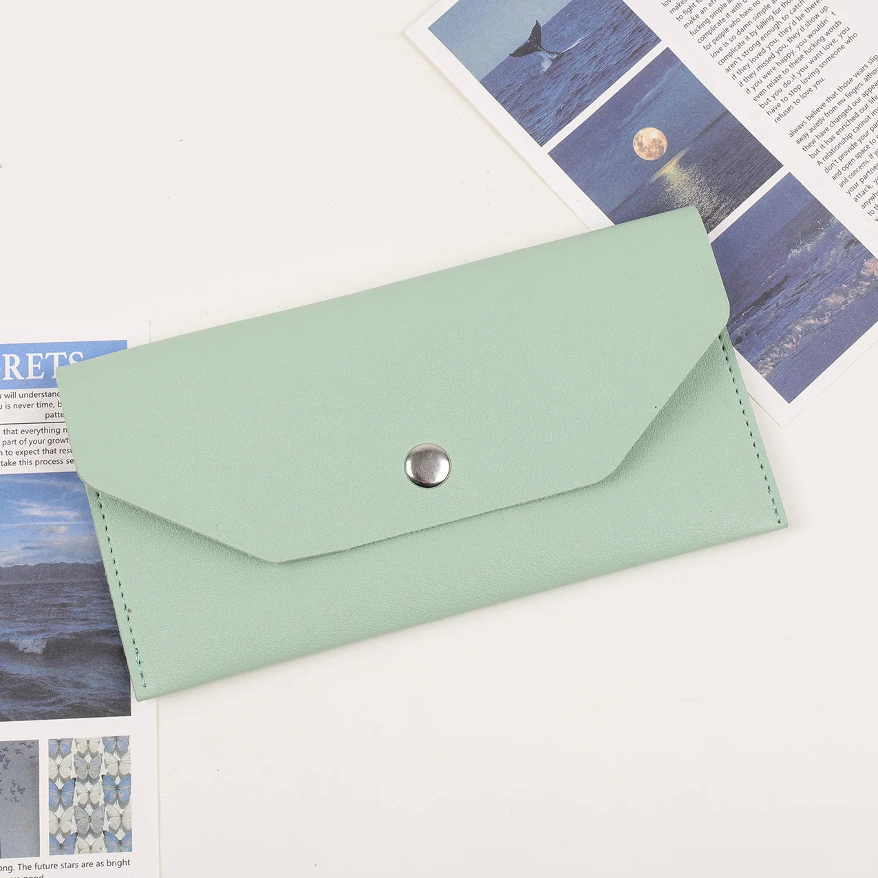 Envelope Coin Money Holder Wallet | PU Leather Classic Fashion Purse for Women detail view