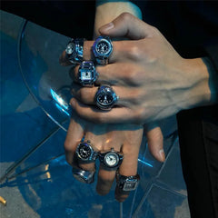 Retro Roman Vintage Punk Finger Watch Ring