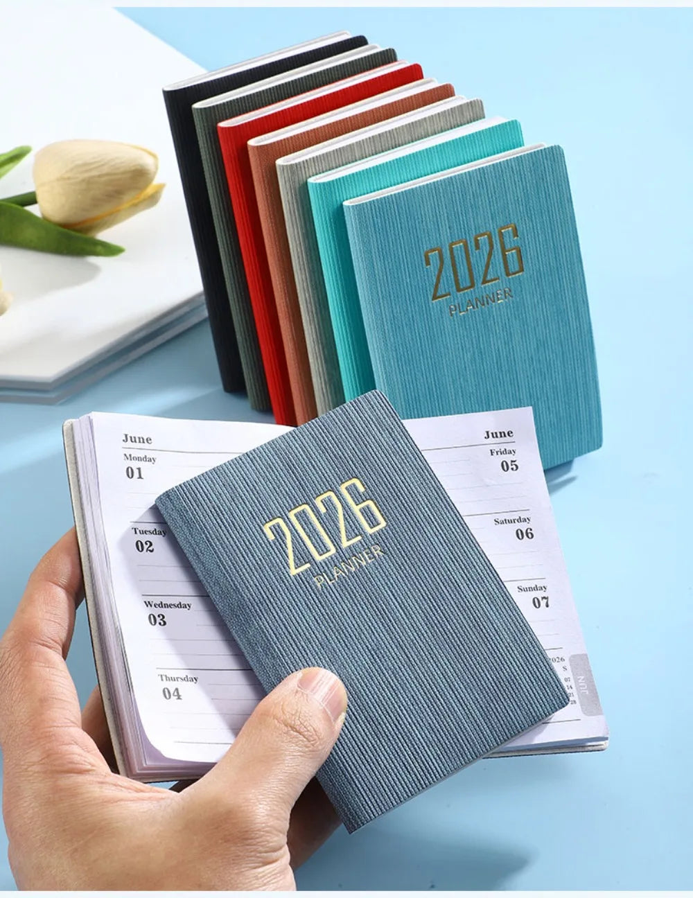 Portable A7 2026 Agenda Book – Pocket Weekly Planner with Calendar