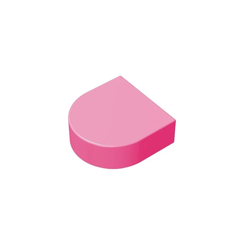 Gobricks Tile Round 1 x 1 Half Circle Extended | Compatible Brick Building Block additional angle