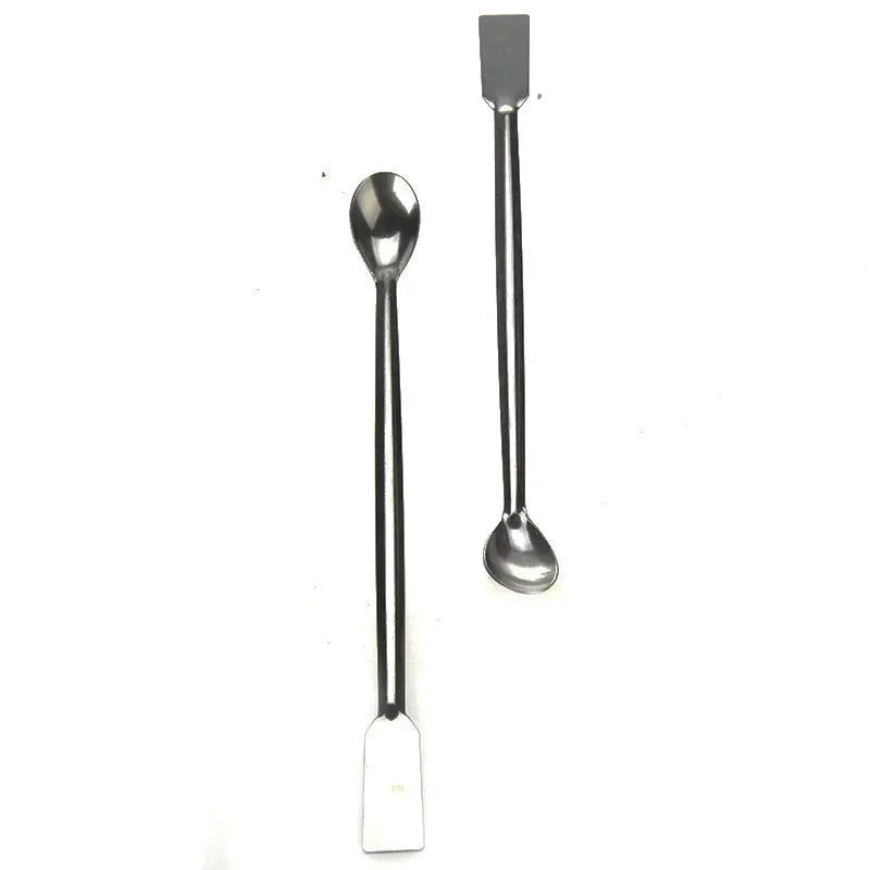 Double End Laboratory Medicine Spoon | Stainless Steel Sampling Scoop with Spatula lifestyle view