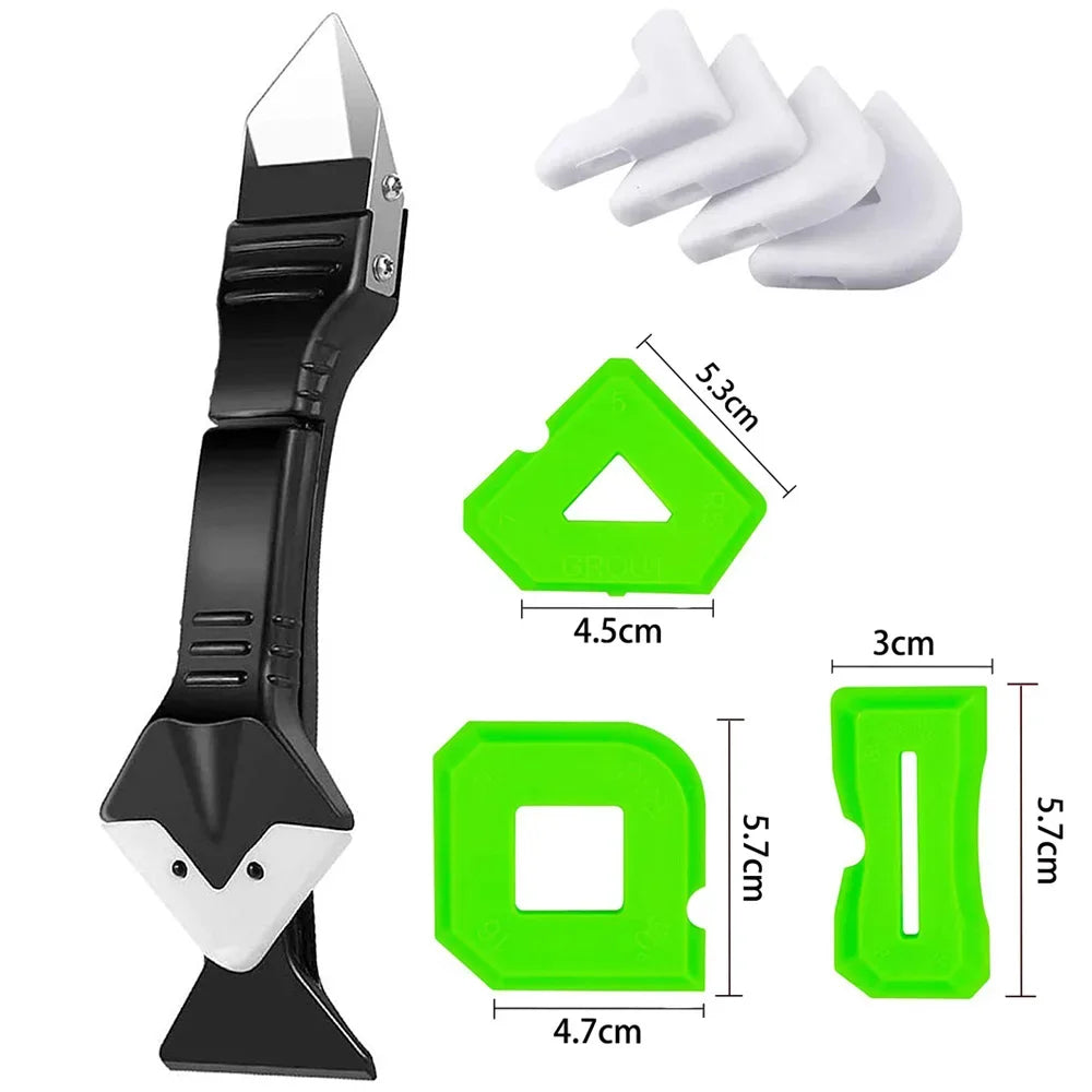 5in1 Silicone Scraper Squeegee Glue Remover Tool Kit | Multifunctional Caulking & Gro alternate view
