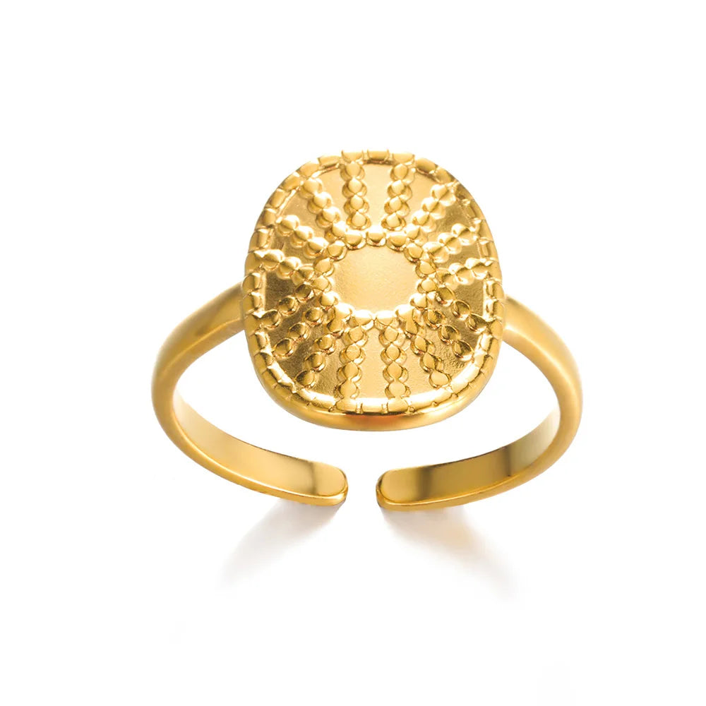 316L Stainless Steel Rings for Women Gold Color Never Fade Luxury Classic rings weddi alternate view