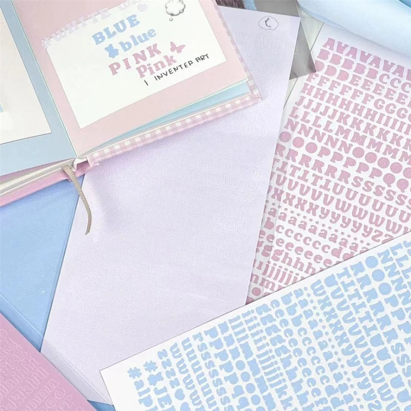 3pcs/set Korean Letter Scrapbook Sticker Set | DIY Decor for Kpop Photocard and Journa close-up view