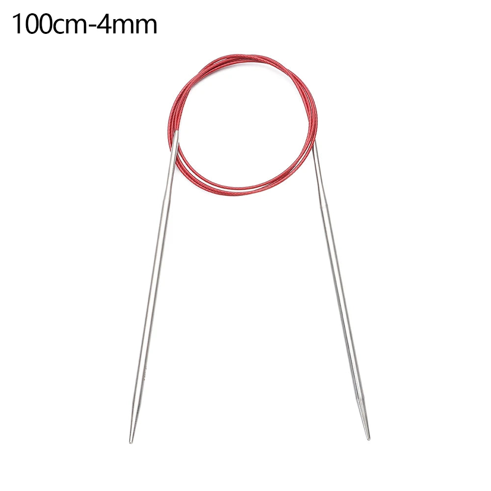 80/100cm Stainless Steel Circular Needle Round Weaving Knitting Needles Handmade Croch close-up view