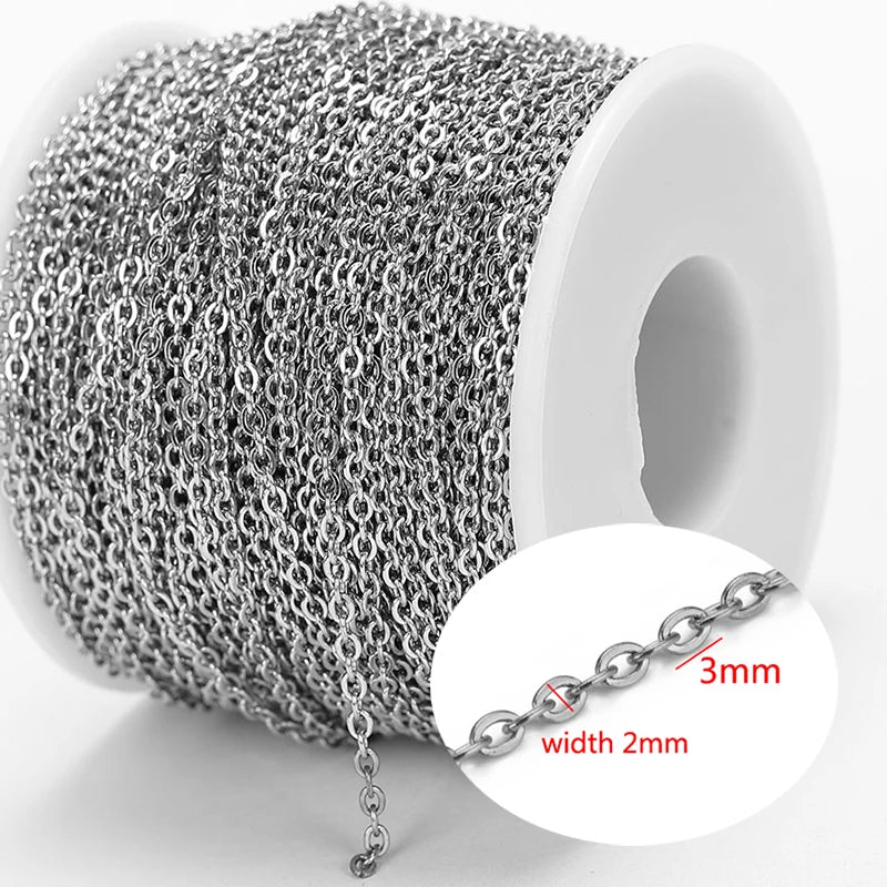 2Meters Stainless Steel Link Cable Gold Chains for DIY Jewelry Making Rolo Chain Bead lifestyle view