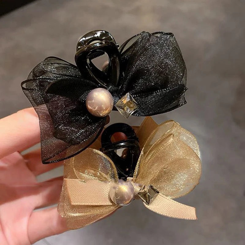 New Elegant Bowknot Hairpin For Women Girls Sweet Bowknot Barrettes Fashion Small Hair Claw Versatile Hair Accessories Gifts