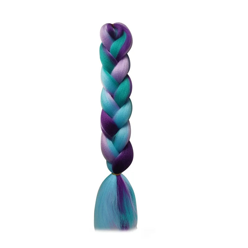 Synthetic Jumbo Braids Hair 24Inch Braiding Hair Extensions Ombre Fake Hair For Cro additional angle