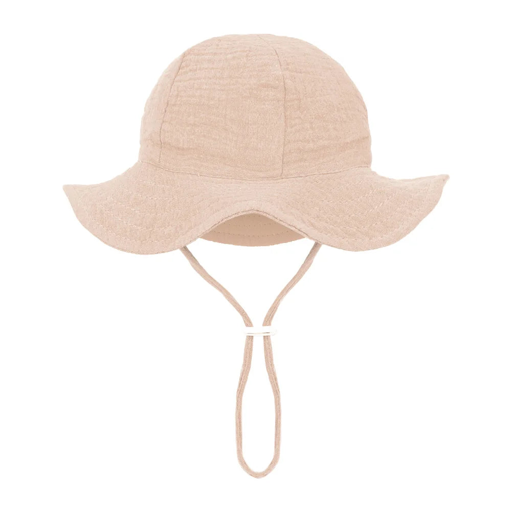 Baby Cotton Bucket Hat for Summer Sun Protection | Unisex Outdoor Panama Hat for Boys Gi detail view