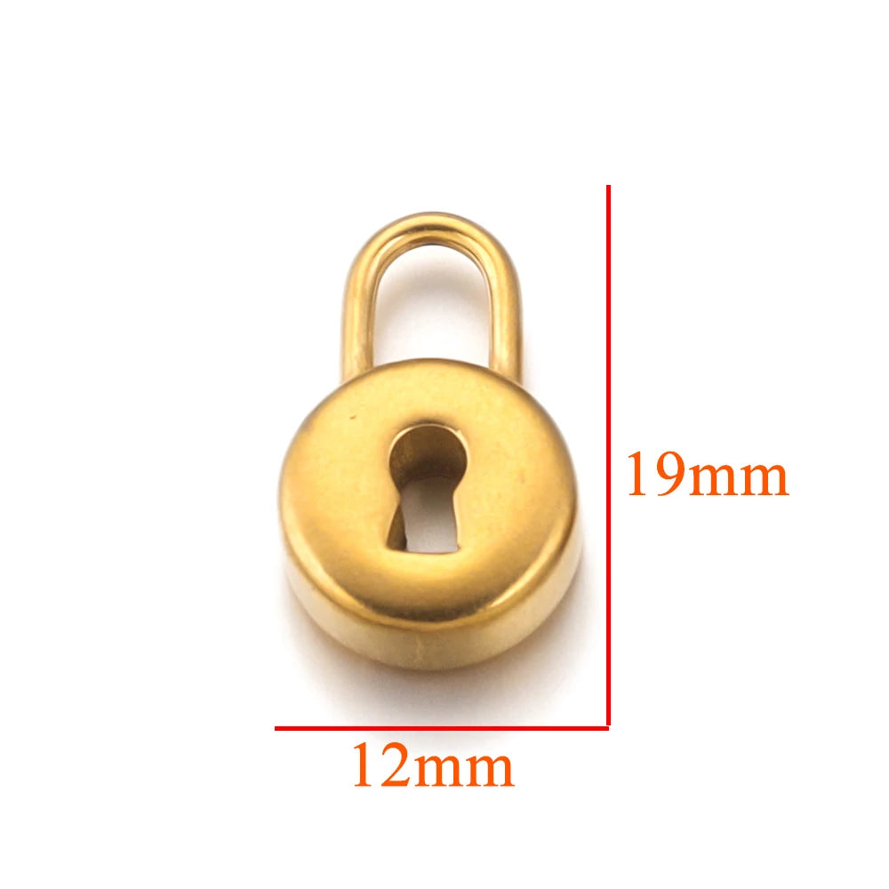 5pcs Stainless Steel Heart Lock Key Gold Plated Love Pendant Punk Hip Hop for DIY Nec lifestyle view