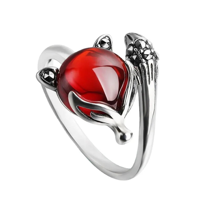 Sweet Little Fox Animal Garnet Stone Thai lifestyle view