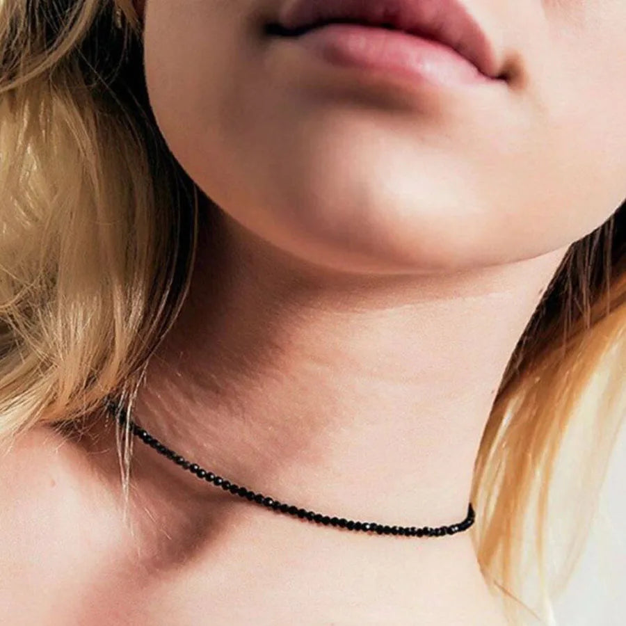 Simple Black Beads Short Necklace for Women Chokers Femme Ladies Party Necklace Fashion detail view