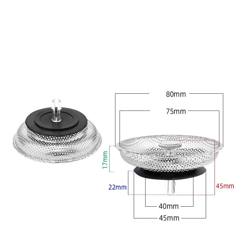 Waste Plug Kitchen Sink Strainer Replacement Basin Drain Filter Stainless Steel Shower H detail view