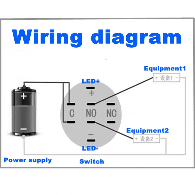 16/19/22mm Waterproof Metal Push Button Switch | 2NO2NC Self-Locking Automotive Engine P detail view