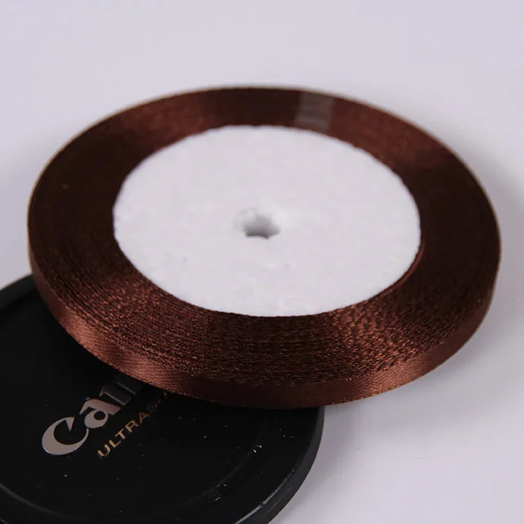 22 Meters/Roll 6mm Silk Satin Ribbons Christmas Halloween Birthday Party Gift Wrappin alternate view