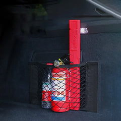 Nylon Mesh Trunk Organizer Rear Seat Net Bag With Magic Tape close-up view